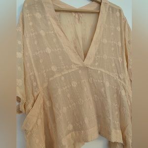Free People Amber Skies Peach Top Size Small